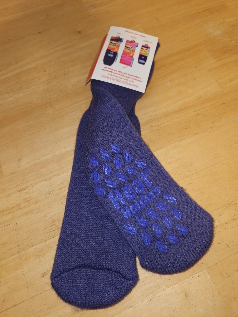 Heat Holders Unisex Purple Solid Logo Long Mid Calf Socks One Size 1 Pair NWT